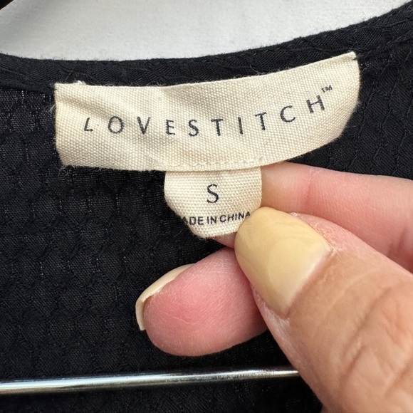 Love Stitch Boho Wrap Crochet Lace Bell Sleeve Jumpsuit Black - Picture 6 of 13